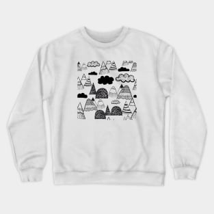 Mountains scandinavian style black and white Crewneck Sweatshirt